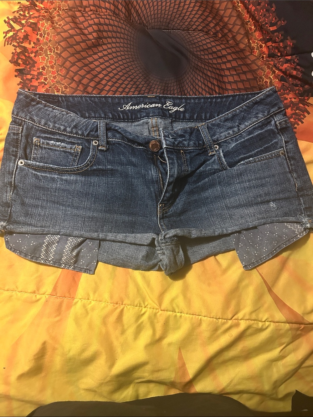 American Eagle Outfitters Blue Women's Denim Roll-Hem Shorts